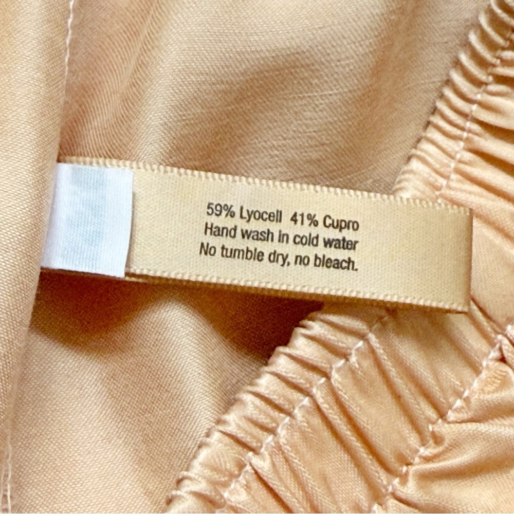 CALI BY CALI DREAMING FAWN TAN ELASTIC WAISTBAND TYLER WIDE LEG PANTS - Picture 7 of 8